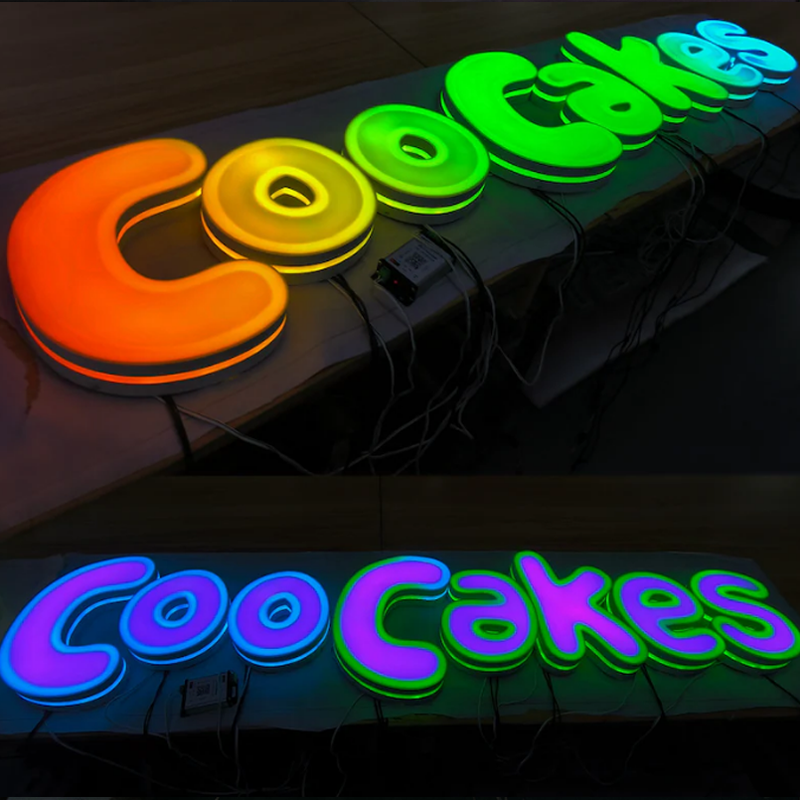 金属製両面発光文字